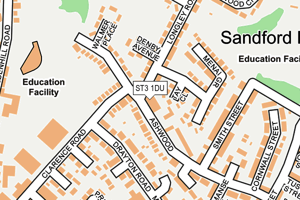 ST3 1DU map - OS OpenMap – Local (Ordnance Survey)