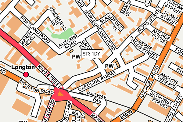 ST3 1DY map - OS OpenMap – Local (Ordnance Survey)