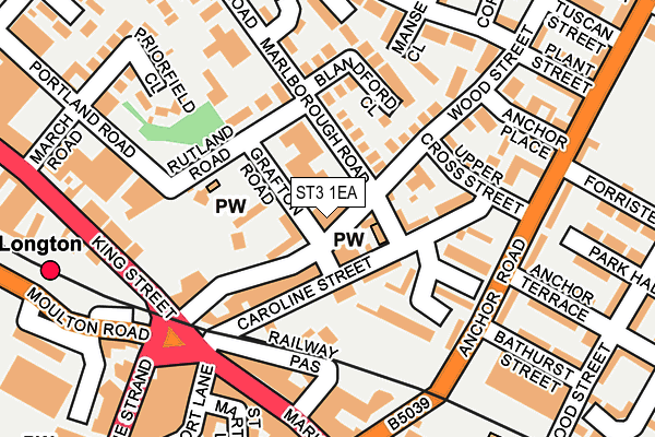 ST3 1EA map - OS OpenMap – Local (Ordnance Survey)