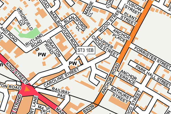 ST3 1EB map - OS OpenMap – Local (Ordnance Survey)