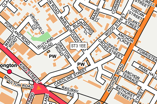 ST3 1EE map - OS OpenMap – Local (Ordnance Survey)