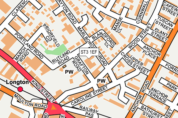 ST3 1EF map - OS OpenMap – Local (Ordnance Survey)