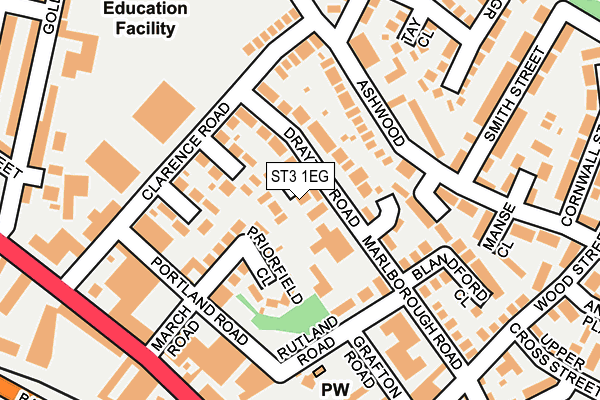 ST3 1EG map - OS OpenMap – Local (Ordnance Survey)