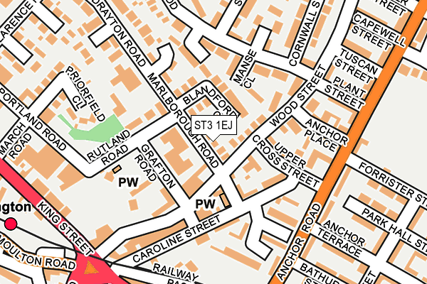 ST3 1EJ map - OS OpenMap – Local (Ordnance Survey)