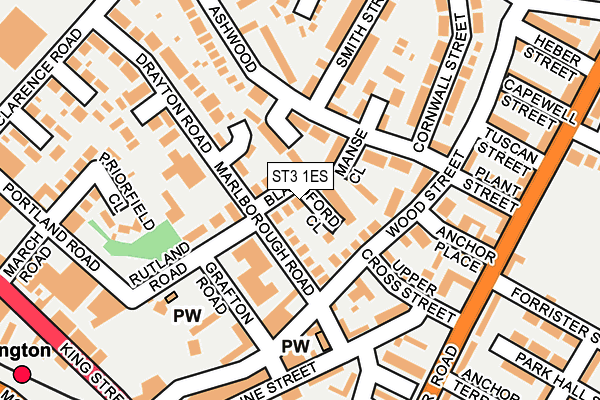 ST3 1ES map - OS OpenMap – Local (Ordnance Survey)