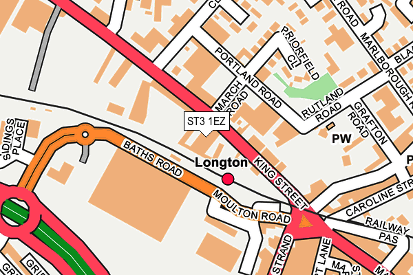 ST3 1EZ map - OS OpenMap – Local (Ordnance Survey)
