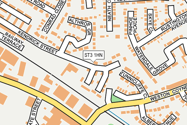 ST3 1HN map - OS OpenMap – Local (Ordnance Survey)