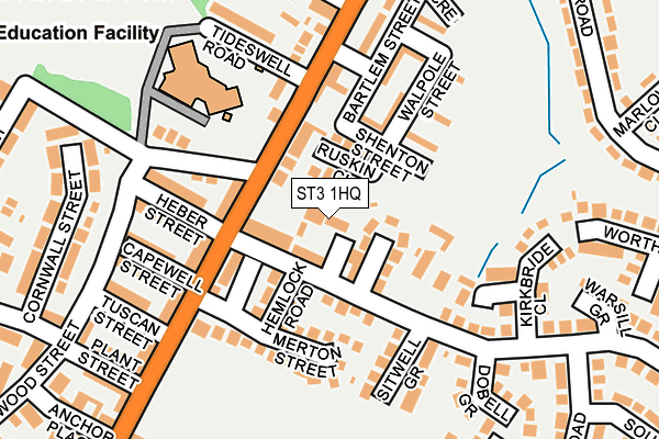 ST3 1HQ map - OS OpenMap – Local (Ordnance Survey)