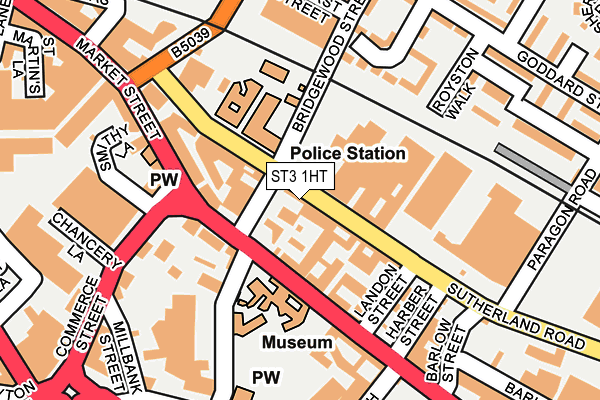 ST3 1HT map - OS OpenMap – Local (Ordnance Survey)