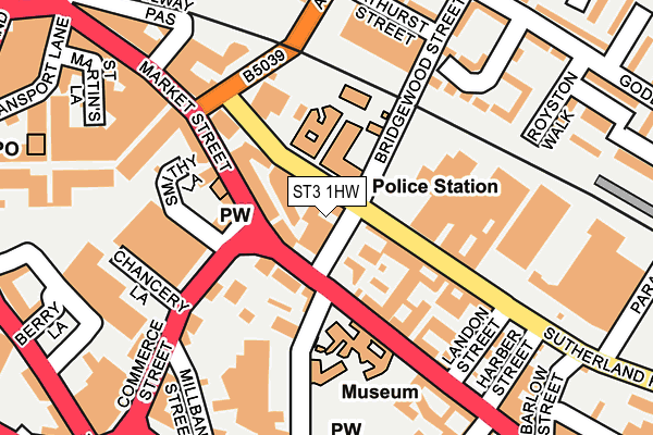 ST3 1HW map - OS OpenMap – Local (Ordnance Survey)