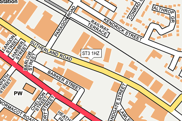 ST3 1HZ map - OS OpenMap – Local (Ordnance Survey)