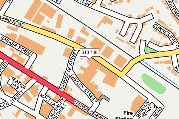 ST3 1JB map - OS OpenMap – Local (Ordnance Survey)