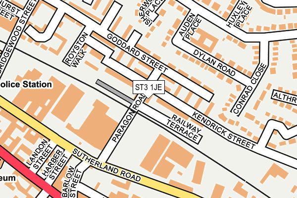 ST3 1JE map - OS OpenMap – Local (Ordnance Survey)