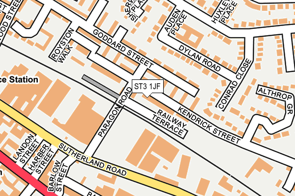 ST3 1JF map - OS OpenMap – Local (Ordnance Survey)