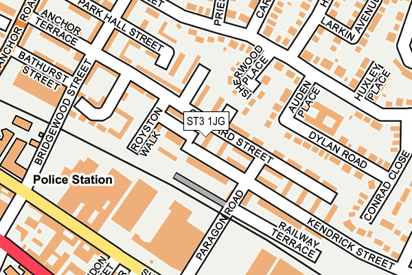 ST3 1JG map - OS OpenMap – Local (Ordnance Survey)