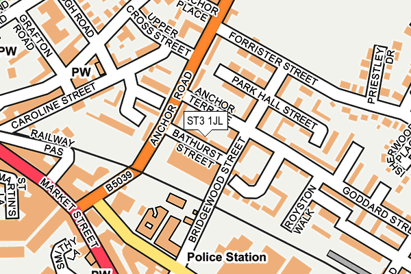 ST3 1JL map - OS OpenMap – Local (Ordnance Survey)