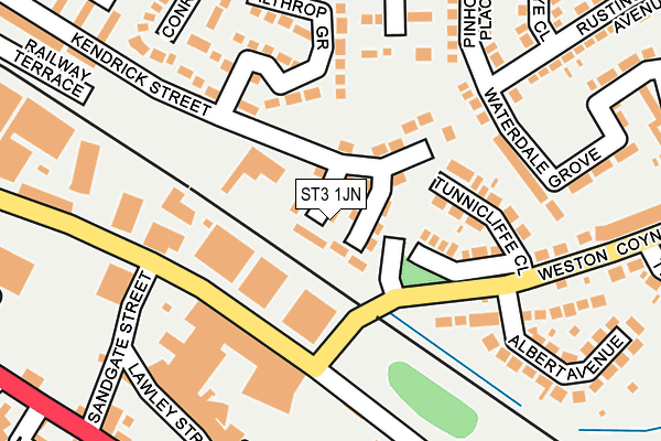 ST3 1JN map - OS OpenMap – Local (Ordnance Survey)