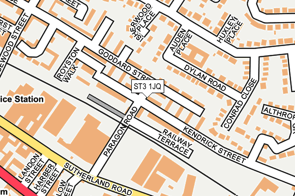 ST3 1JQ map - OS OpenMap – Local (Ordnance Survey)