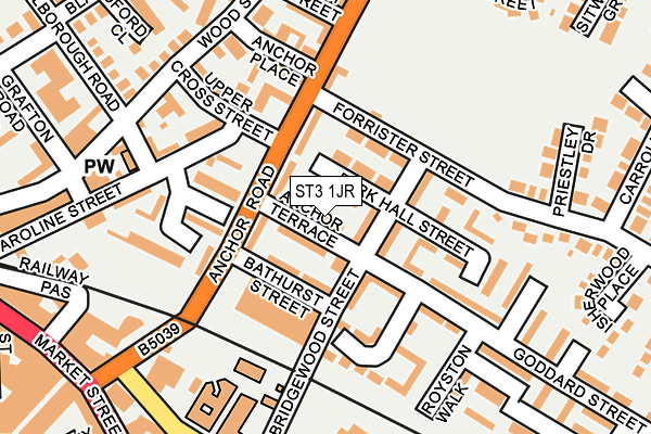 ST3 1JR map - OS OpenMap – Local (Ordnance Survey)