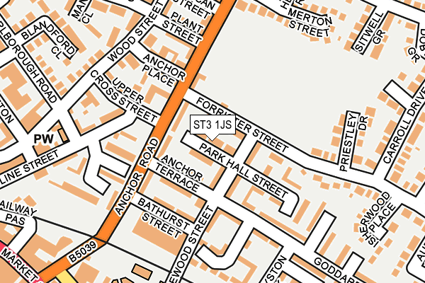 ST3 1JS map - OS OpenMap – Local (Ordnance Survey)