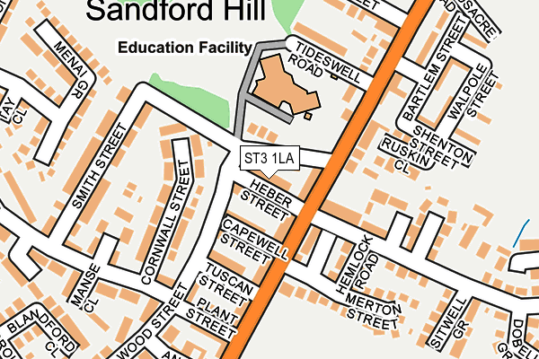 ST3 1LA map - OS OpenMap – Local (Ordnance Survey)