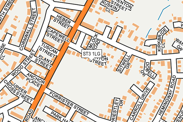 ST3 1LG map - OS OpenMap – Local (Ordnance Survey)