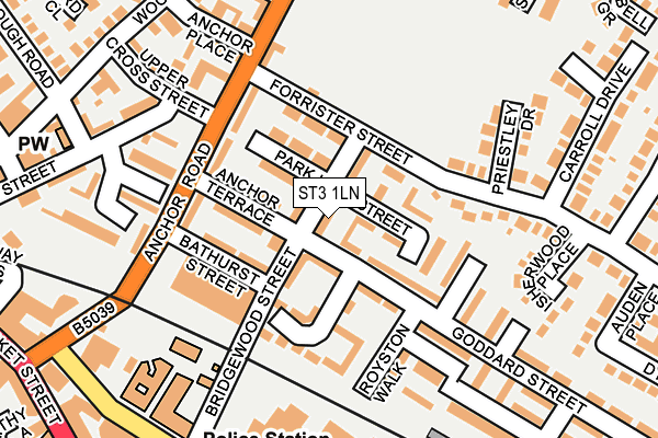 ST3 1LN map - OS OpenMap – Local (Ordnance Survey)