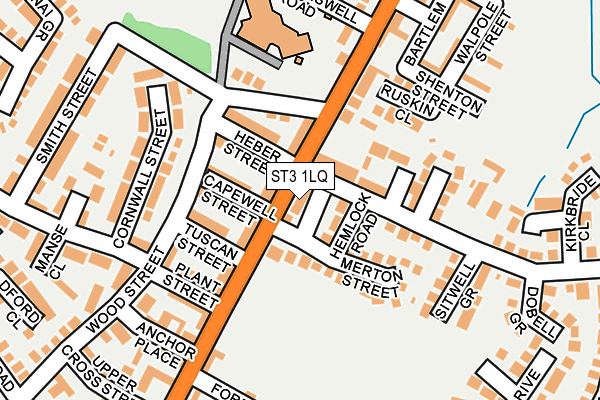 ST3 1LQ map - OS OpenMap – Local (Ordnance Survey)