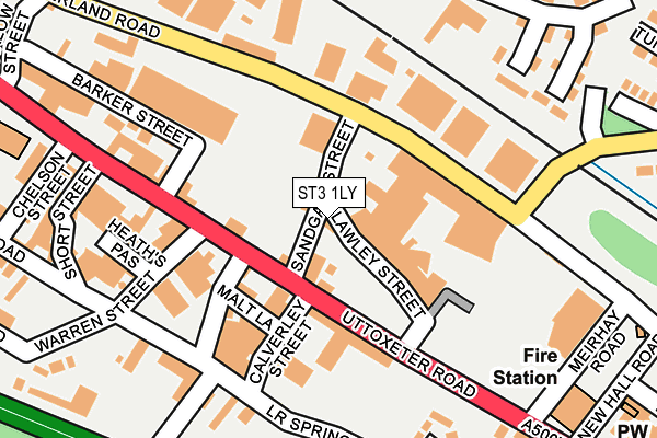 ST3 1LY map - OS OpenMap – Local (Ordnance Survey)