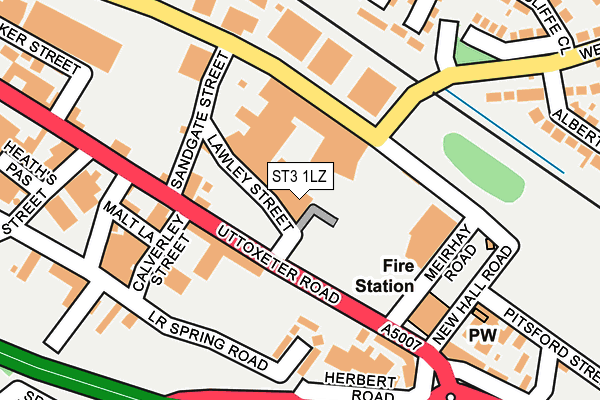 ST3 1LZ map - OS OpenMap – Local (Ordnance Survey)