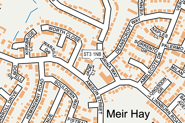 ST3 1NB map - OS OpenMap – Local (Ordnance Survey)