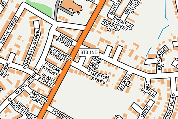 ST3 1ND map - OS OpenMap – Local (Ordnance Survey)