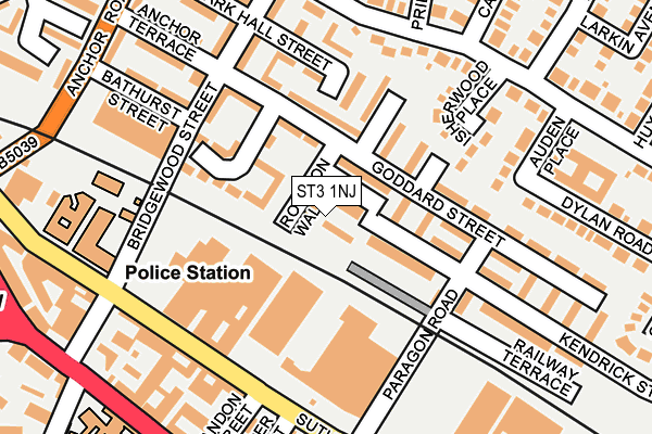 ST3 1NJ map - OS OpenMap – Local (Ordnance Survey)