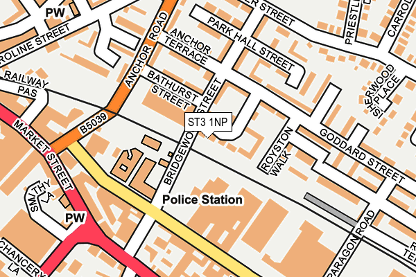 ST3 1NP map - OS OpenMap – Local (Ordnance Survey)