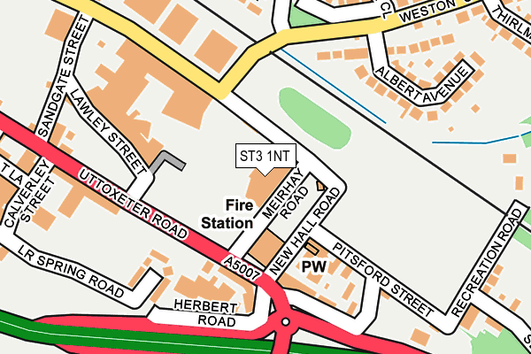 ST3 1NT map - OS OpenMap – Local (Ordnance Survey)