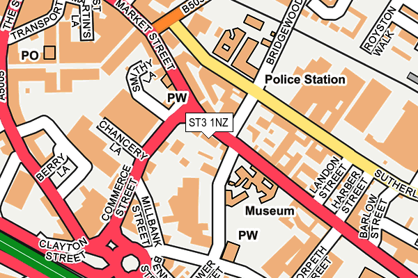 ST3 1NZ map - OS OpenMap – Local (Ordnance Survey)