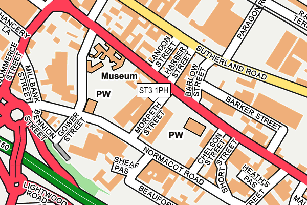 ST3 1PH map - OS OpenMap – Local (Ordnance Survey)