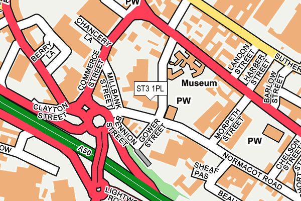 ST3 1PL map - OS OpenMap – Local (Ordnance Survey)