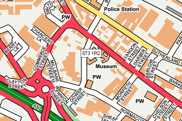 ST3 1PQ map - OS OpenMap – Local (Ordnance Survey)