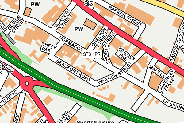 ST3 1PR map - OS OpenMap – Local (Ordnance Survey)