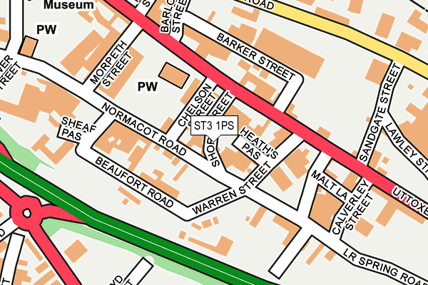 ST3 1PS map - OS OpenMap – Local (Ordnance Survey)