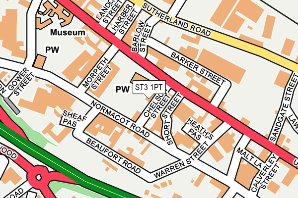 ST3 1PT map - OS OpenMap – Local (Ordnance Survey)