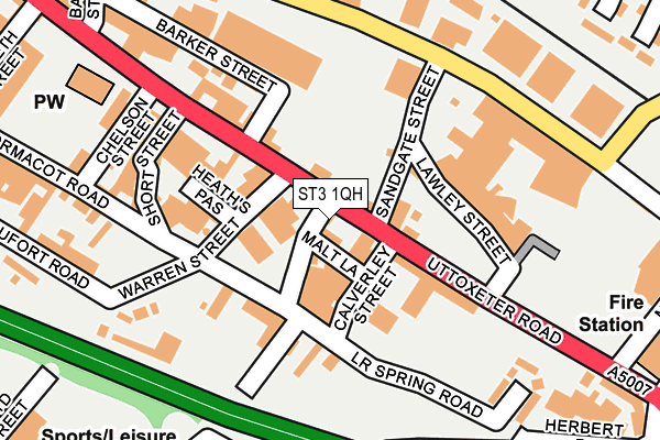 ST3 1QH map - OS OpenMap – Local (Ordnance Survey)