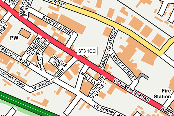 ST3 1QQ map - OS OpenMap – Local (Ordnance Survey)
