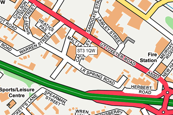 ST3 1QW map - OS OpenMap – Local (Ordnance Survey)