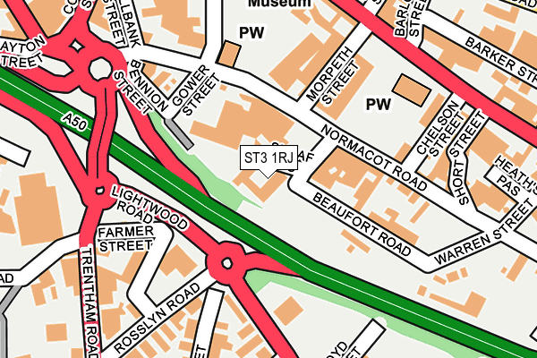 ST3 1RJ map - OS OpenMap – Local (Ordnance Survey)