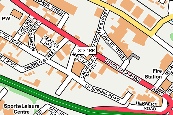 ST3 1RR map - OS OpenMap – Local (Ordnance Survey)