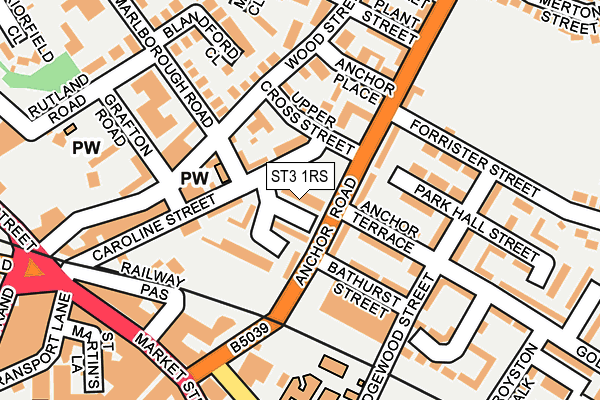 ST3 1RS map - OS OpenMap – Local (Ordnance Survey)