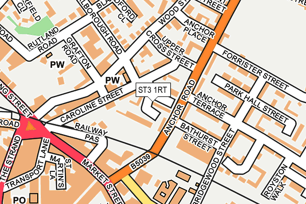 ST3 1RT map - OS OpenMap – Local (Ordnance Survey)