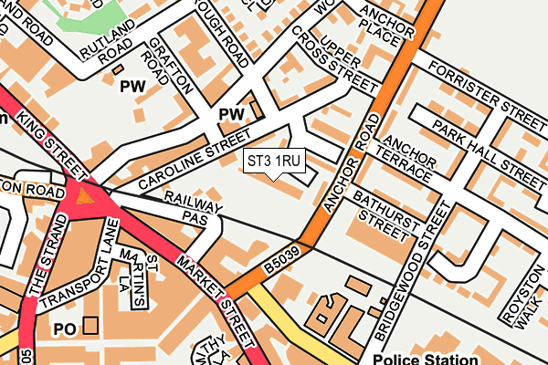 ST3 1RU map - OS OpenMap – Local (Ordnance Survey)